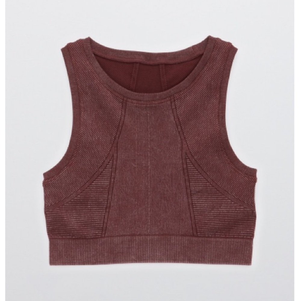 Aerie Offline Seamless Longline Berry Sports Bra